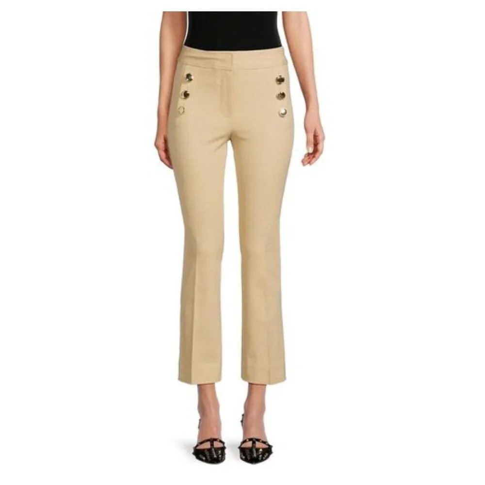 Derek Lam 10 Crosby  Light Boiege Cropped Khaki Pants 20 - Picture 2 of 10